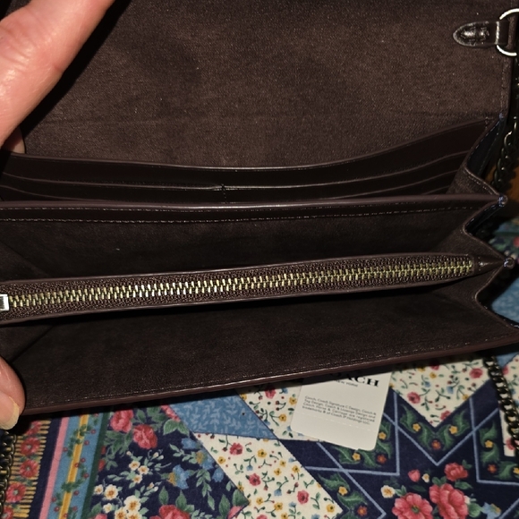 Coach Tabby Metalic Purple Ombre Clutch w/Chain Crossbody Strap NWT - Picture 6 of 11